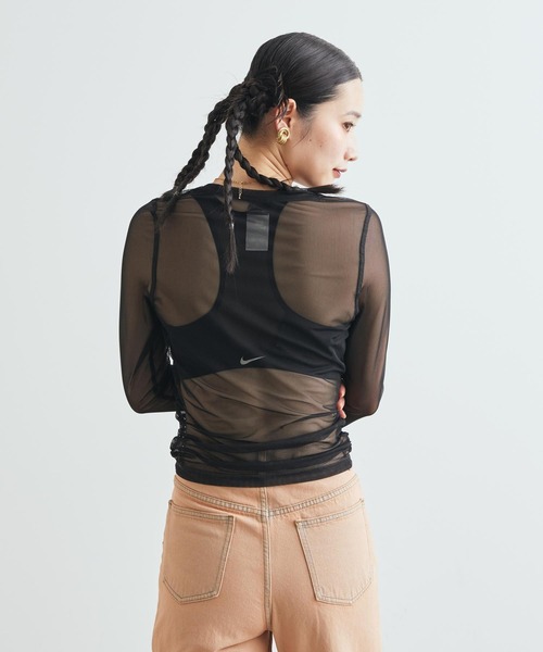 NIKE(ナイキ)の「ナイキ スポーツウェア ウィメンズ スリム ロングスリーブ シアー トップス / Nike Sportswear Women's Slim Long-Sleeve Sheer Top IM8406-010 Black(その他トップス・レディース・ブラック・XS/XL/S/M/L)」の4枚目の写真