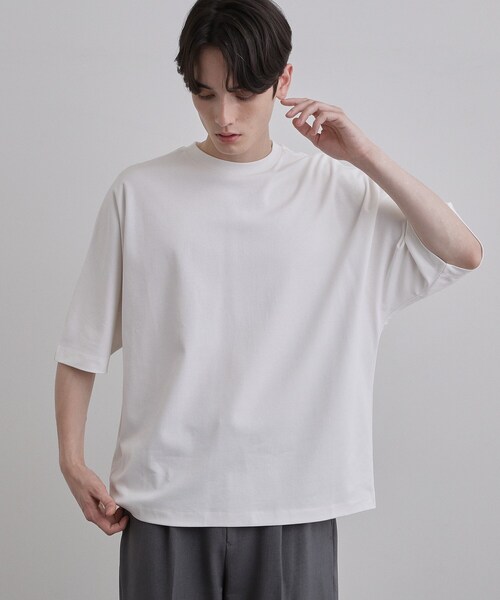 tk.TAKEO KIKUCHI（ティーケータケオキクチ）の「【汗シミ防止／UVカット】sweat stain proof series ドルマンTシャツ（Tシャツ/カットソー・メンズ・グレー/ホワイト/ブラック・02/03）」の20枚目の写真
