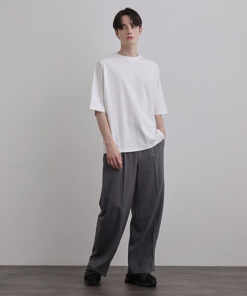 tk.TAKEO KIKUCHI（ティーケータケオキクチ）の「【汗シミ防止／UVカット】sweat stain proof series ドルマンTシャツ（Tシャツ/カットソー・メンズ・グレー/ホワイト/ブラック・02/03）」の21枚目の写真