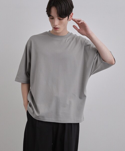 tk.TAKEO KIKUCHI（ティーケータケオキクチ）の「【汗シミ防止／UVカット】sweat stain proof series ドルマンTシャツ（Tシャツ/カットソー・メンズ・グレー/ホワイト/ブラック・02/03）」の16枚目の写真