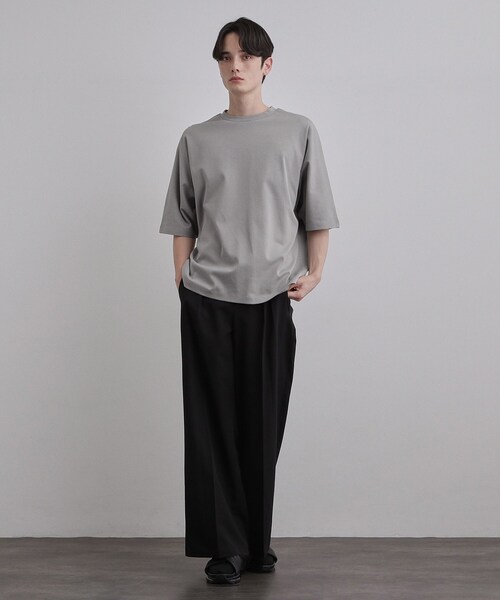 tk.TAKEO KIKUCHI（ティーケータケオキクチ）の「【汗シミ防止／UVカット】sweat stain proof series ドルマンTシャツ（Tシャツ/カットソー・メンズ・グレー/ホワイト/ブラック・02/03）」の18枚目の写真