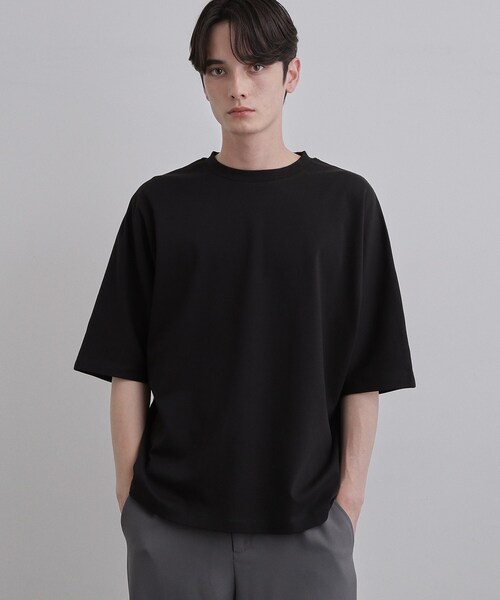 tk.TAKEO KIKUCHI（ティーケータケオキクチ）の「【汗シミ防止／UVカット】sweat stain proof series ドルマンTシャツ（Tシャツ/カットソー・メンズ・グレー/ホワイト/ブラック・02/03）」の8枚目の写真
