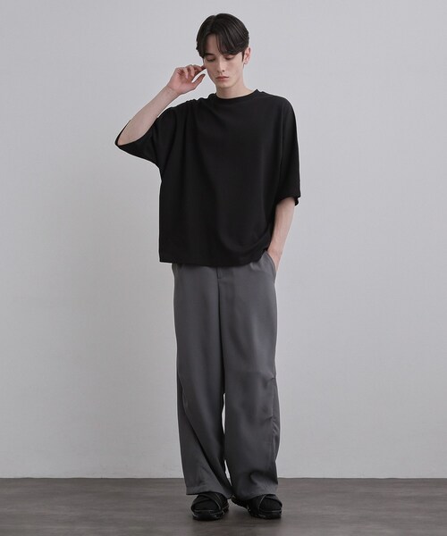 tk.TAKEO KIKUCHI（ティーケータケオキクチ）の「【汗シミ防止／UVカット】sweat stain proof series ドルマンTシャツ（Tシャツ/カットソー・メンズ・グレー/ホワイト/ブラック・02/03）」の9枚目の写真