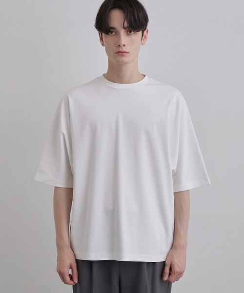 tk.TAKEO KIKUCHI（ティーケータケオキクチ）の「【汗シミ防止／UVカット】sweat stain proof series ドルマンTシャツ（Tシャツ/カットソー・メンズ・グレー/ホワイト/ブラック・02/03）」の12枚目の写真