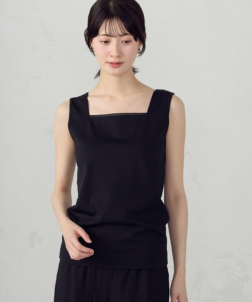 COMME CA ISM（コムサイズム）の「2WAY スクエアネック タンクトップ（タンクトップ・レディース・ホワイト/ブラック・LARGE/MEDIUM）」の5枚目の写真