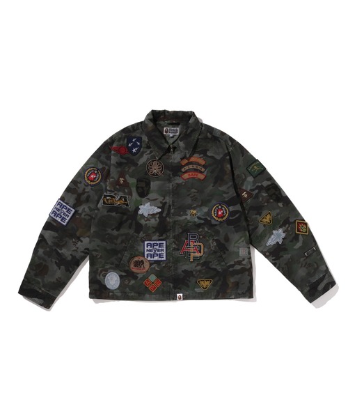 A BATHING APE(アベイシングエイプ)の「HYBRID CAMO MULTI BADGE JACKET(ミリタリージャケット・メンズ・マルチ/オリーブ・MEDIUM/LARGE)」の14枚目の写真
