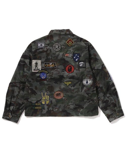 A BATHING APE(アベイシングエイプ)の「HYBRID CAMO MULTI BADGE JACKET(ミリタリージャケット・メンズ・マルチ/オリーブ・MEDIUM/LARGE)」の12枚目の写真