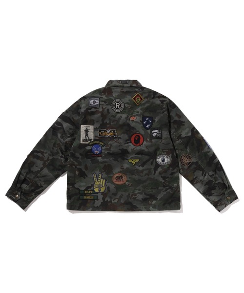 A BATHING APE(アベイシングエイプ)の「HYBRID CAMO MULTI BADGE JACKET(ミリタリージャケット・メンズ・マルチ/オリーブ・MEDIUM/LARGE)」の7枚目の写真