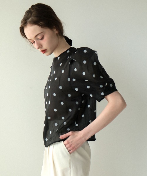 DONOBAN(ドノバン)の「ドットシースルートップス(シャツ/ブラウス・レディース・ブラック/ホワイト・ONE SIZE)」の17枚目の写真