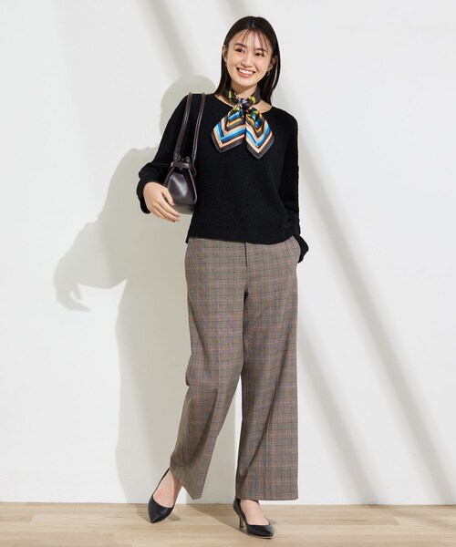 INDIVI(インディヴィ)の「【洗濯機OK/ストレッチ◎】ストレートワイドパンツ(その他パンツ・レディース・キャメル/ブラック/ベージュ/チャコールグレー/ブラウン系その他・05/03/38/36/34/15 /13/12/42/40/19)」の9枚目の写真