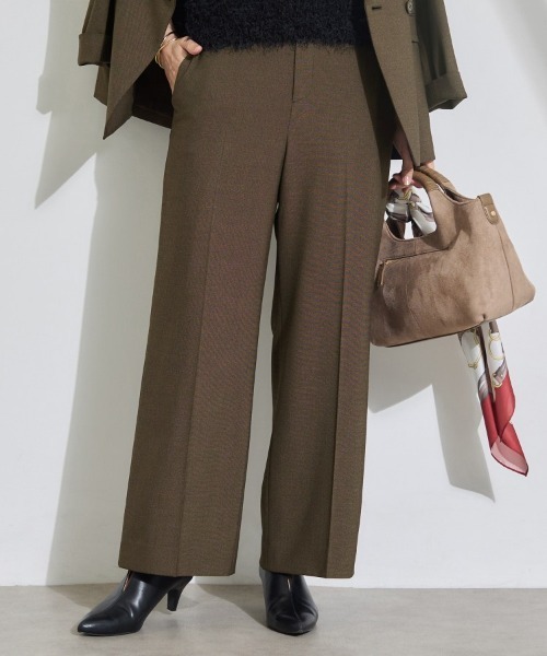 INDIVI(インディヴィ)の「【洗濯機OK/ストレッチ◎】ストレートワイドパンツ(その他パンツ・レディース・キャメル/ブラック/ベージュ/チャコールグレー/ブラウン系その他・05/03/38/36/34/15 /13/12/42/40/19)」の3枚目の写真