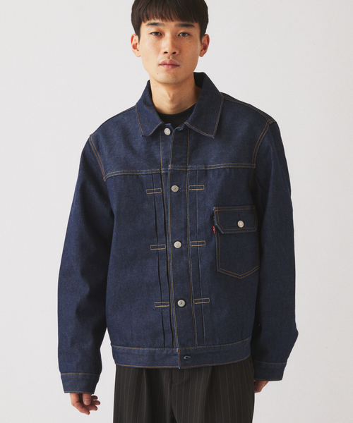 Levi's（リーバイス）の「Levi’s(R) / リーバイス 別注 TYPE1 ブランケット ライニング トラッカー（デニムジャケット・メンズ・ネイビー・SMALL/X-LARGE/LARGE/MEDIUM）」の6枚目の写真