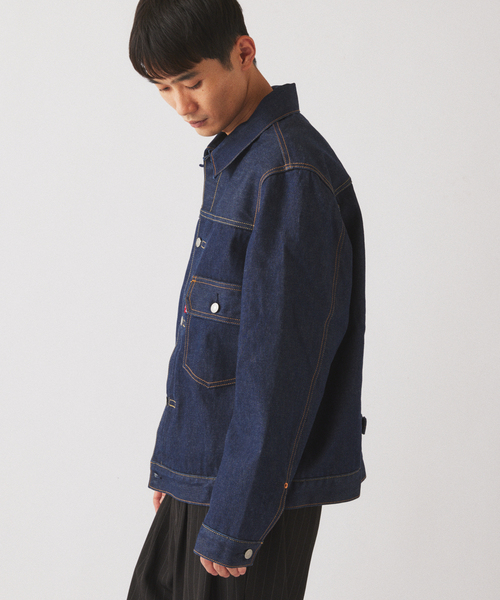 Levi's（リーバイス）の「Levi’s(R) / リーバイス 別注 TYPE1 ブランケット ライニング トラッカー（デニムジャケット・メンズ・ネイビー・SMALL/X-LARGE/LARGE/MEDIUM）」の7枚目の写真