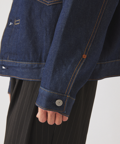 Levi's（リーバイス）の「Levi’s(R) / リーバイス 別注 TYPE1 ブランケット ライニング トラッカー（デニムジャケット・メンズ・ネイビー・SMALL/X-LARGE/LARGE/MEDIUM）」の8枚目の写真
