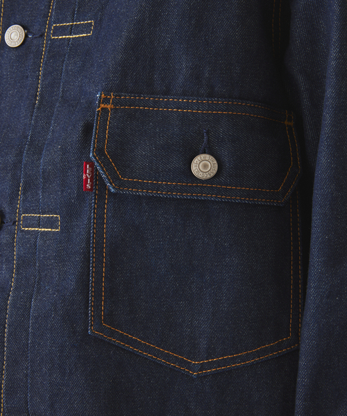 Levi's（リーバイス）の「Levi’s(R) / リーバイス 別注 TYPE1 ブランケット ライニング トラッカー（デニムジャケット・メンズ・ネイビー・SMALL/X-LARGE/LARGE/MEDIUM）」の11枚目の写真