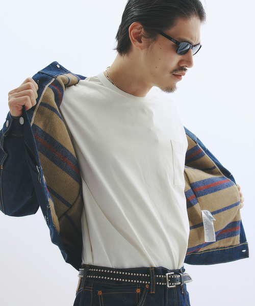 Levi's（リーバイス）の「Levi’s(R) / リーバイス 別注 TYPE1 ブランケット ライニング トラッカー（デニムジャケット・メンズ・ネイビー・SMALL/X-LARGE/LARGE/MEDIUM）」の15枚目の写真