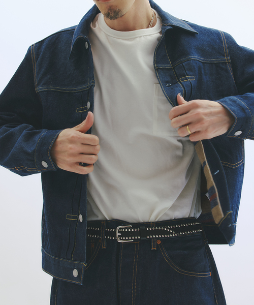 Levi's（リーバイス）の「Levi’s(R) / リーバイス 別注 TYPE1 ブランケット ライニング トラッカー（デニムジャケット・メンズ・ネイビー・SMALL/X-LARGE/LARGE/MEDIUM）」の16枚目の写真