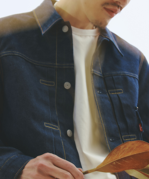 Levi's（リーバイス）の「Levi’s(R) / リーバイス 別注 TYPE1 ブランケット ライニング トラッカー（デニムジャケット・メンズ・ネイビー・SMALL/X-LARGE/LARGE/MEDIUM）」の17枚目の写真