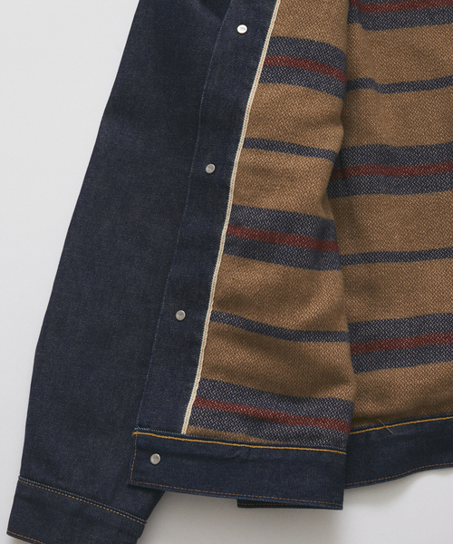 Levi's（リーバイス）の「Levi’s(R) / リーバイス 別注 TYPE1 ブランケット ライニング トラッカー（デニムジャケット・メンズ・ネイビー・SMALL/X-LARGE/LARGE/MEDIUM）」の22枚目の写真