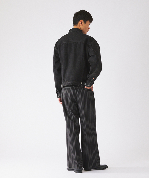 JOURNAL STANDARD relume(ジャーナルスタンダード レリューム)の「カラージップ ストライプスラックス(スラックス・メンズ・ネイビー/ブラウン/ブラック・MEDIUM/LARGE)」の9枚目の写真
