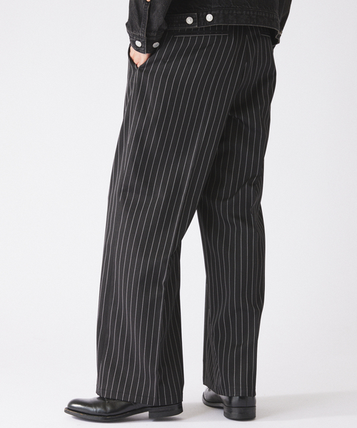JOURNAL STANDARD relume(ジャーナルスタンダード レリューム)の「カラージップ ストライプスラックス(スラックス・メンズ・ネイビー/ブラウン/ブラック・MEDIUM/LARGE)」の12枚目の写真