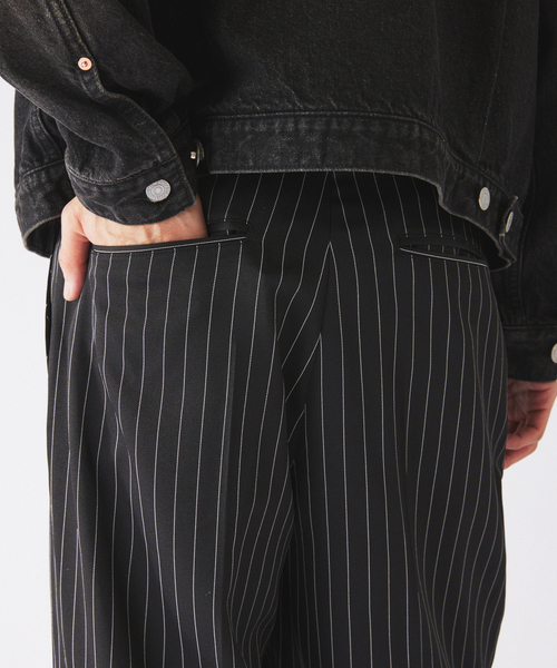 JOURNAL STANDARD relume(ジャーナルスタンダード レリューム)の「カラージップ ストライプスラックス(スラックス・メンズ・ネイビー/ブラウン/ブラック・MEDIUM/LARGE)」の14枚目の写真