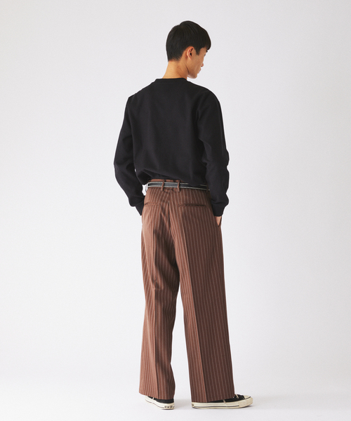 JOURNAL STANDARD relume(ジャーナルスタンダード レリューム)の「カラージップ ストライプスラックス(スラックス・メンズ・ネイビー/ブラウン/ブラック・MEDIUM/LARGE)」の17枚目の写真