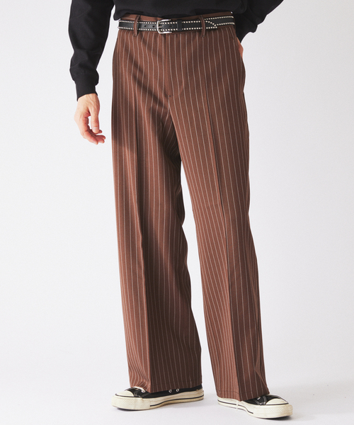 JOURNAL STANDARD relume(ジャーナルスタンダード レリューム)の「カラージップ ストライプスラックス(スラックス・メンズ・ネイビー/ブラウン/ブラック・MEDIUM/LARGE)」の18枚目の写真