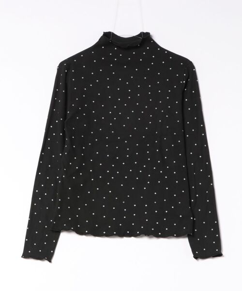 Ritzy(リッツィー)の「ドット柄 シアーハイネック長袖トップス(Tシャツ/カットソー・レディース・オフホワイト/グレー/ブラック・M/L)」の10枚目の写真