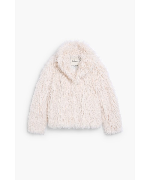 Desigual(デシグアル)の「Fluffy ecofor short coat / ふんわりエコファーショートコート(その他アウター・レディース・ホワイト/ブラック・S/M/L/XL/XS)」の2枚目の写真