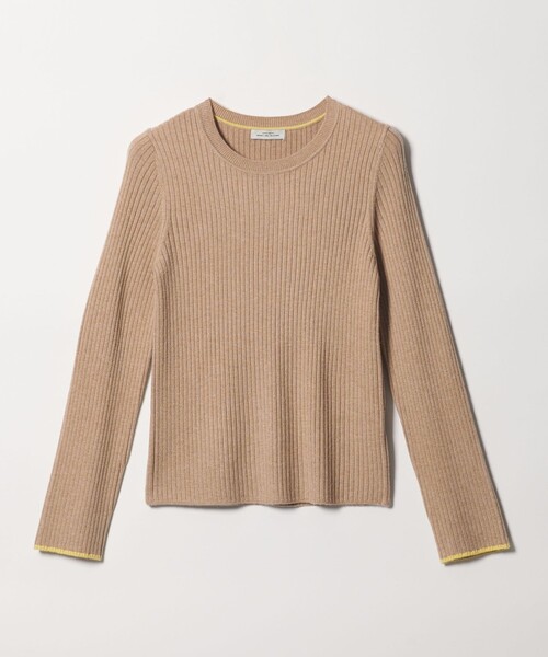 green label relaxing（グリーンレーベルリラクシング）の「【WEB限定】＜at ease＞ソデサキ バイカラー プルオーバー ニット 2（ニット/セーター・レディース・ブラック/ベージュ/レッド/パープル/ダークグレー/オフホワイト/ネイビー・FREE）」の5枚目の写真