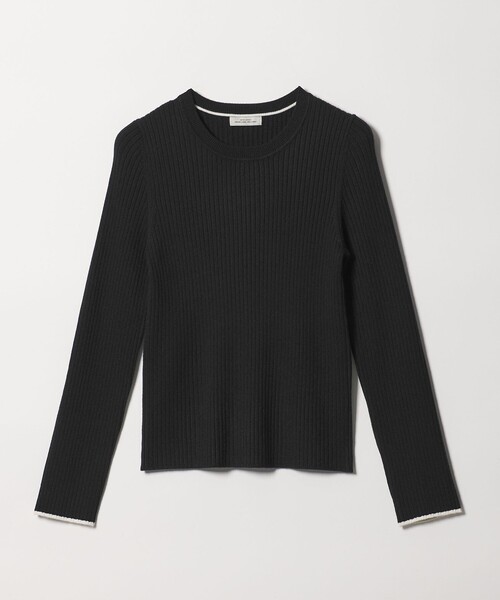 green label relaxing（グリーンレーベルリラクシング）の「【WEB限定】＜at ease＞ソデサキ バイカラー プルオーバー ニット 2（ニット/セーター・レディース・ブラック/ベージュ/レッド/パープル/ダークグレー/オフホワイト/ネイビー・FREE）」の3枚目の写真