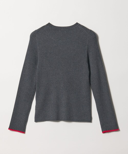 green label relaxing（グリーンレーベルリラクシング）の「【WEB限定】＜at ease＞ソデサキ バイカラー プルオーバー ニット 2（ニット/セーター・レディース・ブラック/ベージュ/レッド/パープル/ダークグレー/オフホワイト/ネイビー・FREE）」の8枚目の写真