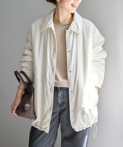 Spick & Span(スピックアンドスパン)の「撥水パディングブルゾン(その他アウター・レディース・ブラック/ホワイト・38/36)」の2枚目の写真