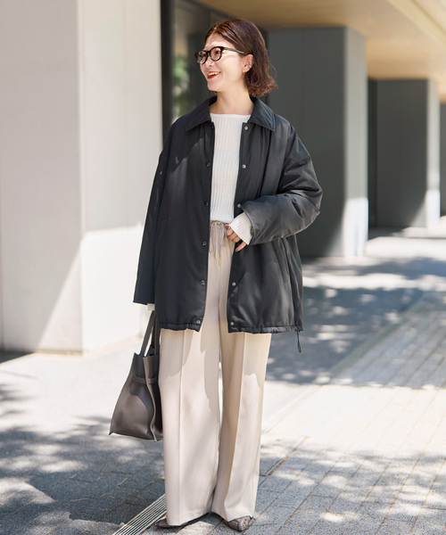 Spick & Span(スピックアンドスパン)の「撥水パディングブルゾン(その他アウター・レディース・ブラック/ホワイト・38/36)」の5枚目の写真