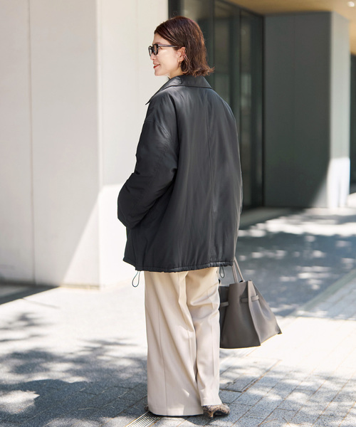 Spick & Span(スピックアンドスパン)の「撥水パディングブルゾン(その他アウター・レディース・ブラック/ホワイト・38/36)」の12枚目の写真