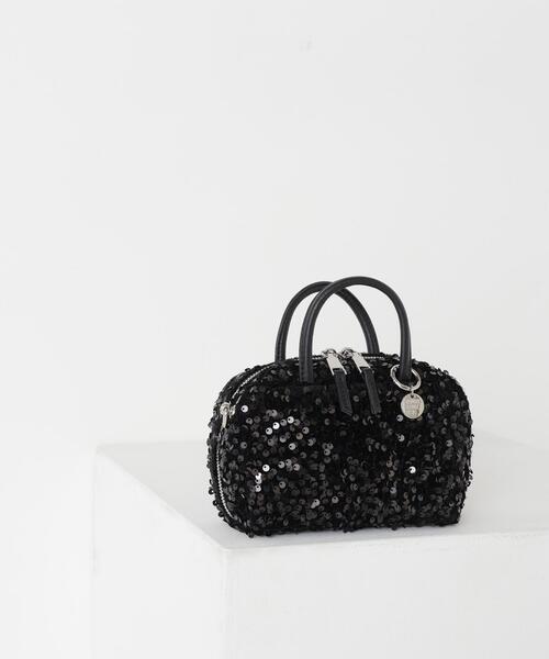 NATURAL BEAUTY BASIC(ナチュラルビューティーベーシック)の「スパングルミニボストンバッグ(ボストンバッグ・レディース・シルバー/ブラック/ダークブラウン・-)」の1枚目の写真