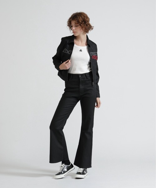 AVIREX(アヴィレックス)の「GOALERS DENIM FLARE PANTS(デニムパンツ・レディース・インディゴブルー/ブラック・S/M)」の9枚目の写真
