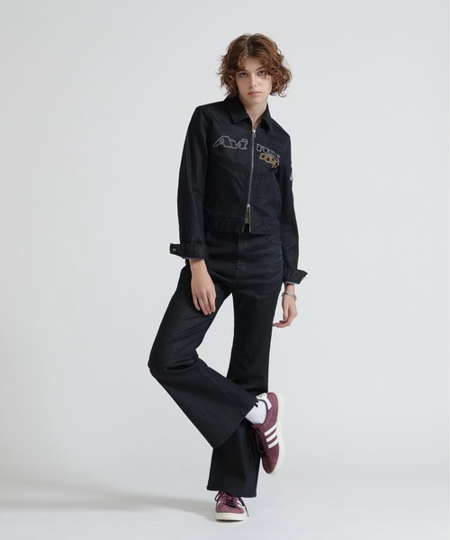AVIREX(アヴィレックス)の「GOALERS DENIM FLARE PANTS(デニムパンツ・レディース・インディゴブルー/ブラック・S/M)」の3枚目の写真