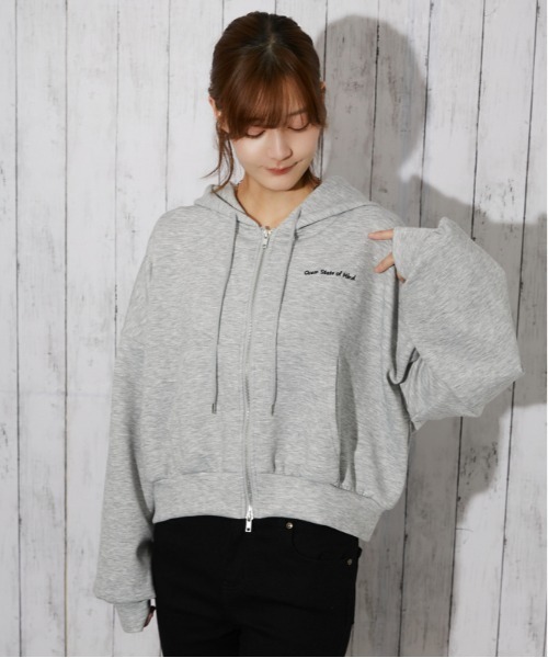 GORGE(ゴージ)の「ダンボール ワイドジップパーカー|全3色(パーカー・レディース・グレー/ブラウン/ブラック・F)」の6枚目の写真