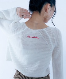刺繍クロップド丈カーディガン