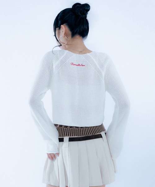Haze Reverie(ヘイズレヴァリー)の「刺繍クロップド丈カーディガン(カーディガン/ボレロ・レディース・アイボリー/ライトブルー/ピンク/ネイビー/レッド・FREE)」の8枚目の写真