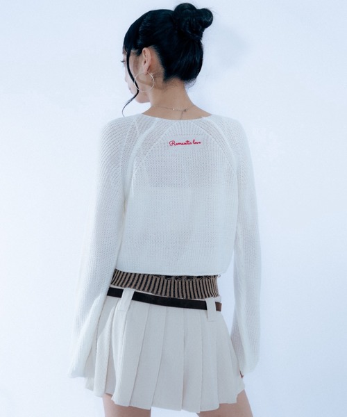 Haze Reverie(ヘイズレヴァリー)の「刺繍クロップド丈カーディガン(カーディガン/ボレロ・レディース・アイボリー/ライトブルー/ピンク/ネイビー/レッド・FREE)」の9枚目の写真
