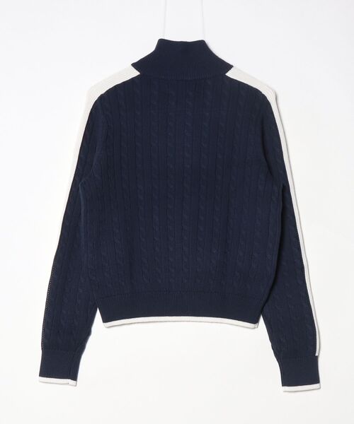 POLO GOLF(ポロ ゴルフ)の「ケーブルニット クォータージップ セーター(ニット/セーター・レディース・ネイビー系1・S/M/XS)」の7枚目の写真