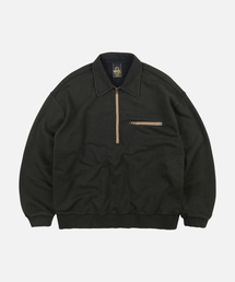 VINTAGE DYEING HALF ZIP SWEAT _ VINTAGE BLACK