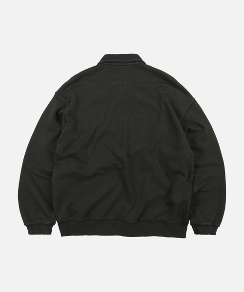 FRIZMWORKS(フリズムワークス)の「VINTAGE DYEING HALF ZIP SWEAT _ VINTAGE BLACK(スウェット・メンズ・その他・SMALL/MEDIUM/LARGE/X-LARGE)」の2枚目の写真