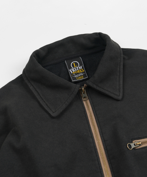 FRIZMWORKS(フリズムワークス)の「VINTAGE DYEING HALF ZIP SWEAT _ VINTAGE BLACK(スウェット・メンズ・その他・SMALL/MEDIUM/LARGE/X-LARGE)」の3枚目の写真