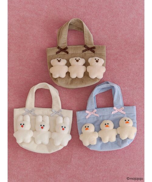merry jenny(メリージェニー)の「もこもこmojojojoミニトート(ハンドバッグ・レディース・ベージュ/オフホワイト/イエロー・FREE)」の13枚目の写真