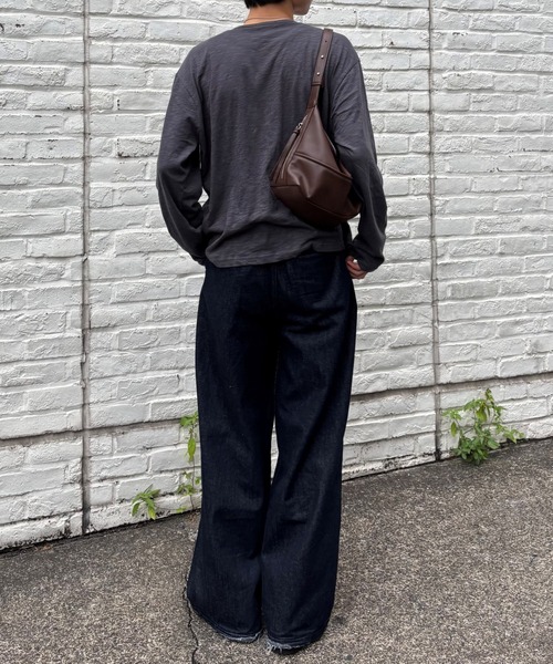Never mind the XU / Chikashitsu+(ネバーマインド ザ エックスユー / チカシツプラス)の「【Chikashitsu +】summer slub long sleeve (3color) / 【チカシツプラス】サマースラブ長袖Tシャツ(Tシャツ/カットソー・メンズ・チャコール/グレー/ブラック・ONE SIZE)」の15枚目の写真