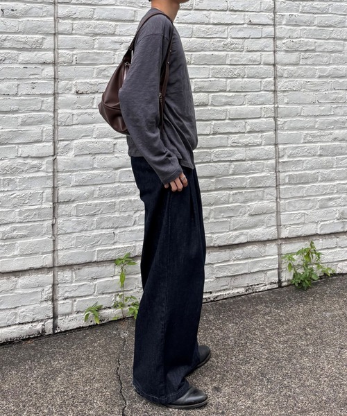 Never mind the XU / Chikashitsu+(ネバーマインド ザ エックスユー / チカシツプラス)の「【Chikashitsu +】summer slub long sleeve (3color) / 【チカシツプラス】サマースラブ長袖Tシャツ(Tシャツ/カットソー・メンズ・チャコール/グレー/ブラック・ONE SIZE)」の16枚目の写真